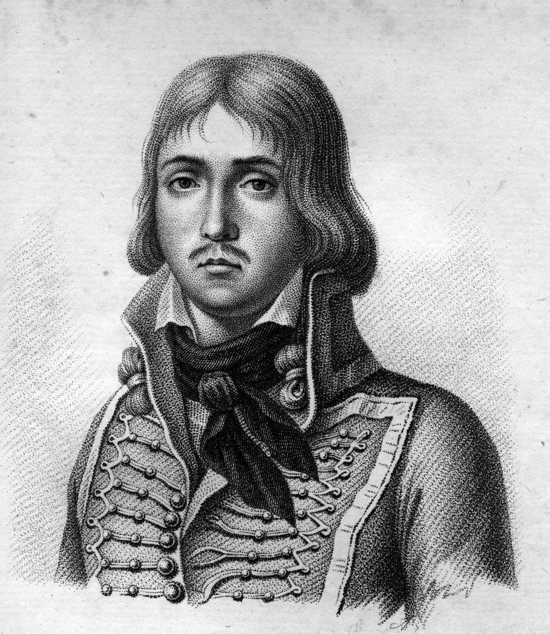 General Marceau, François Séverin Marceau Desgraviers, General Francés (1769-1796). Retratos de los Generales Franceses. Grabado por Ambroise Tardieu en 1818. Colección Stella de Ambroise Tardieu