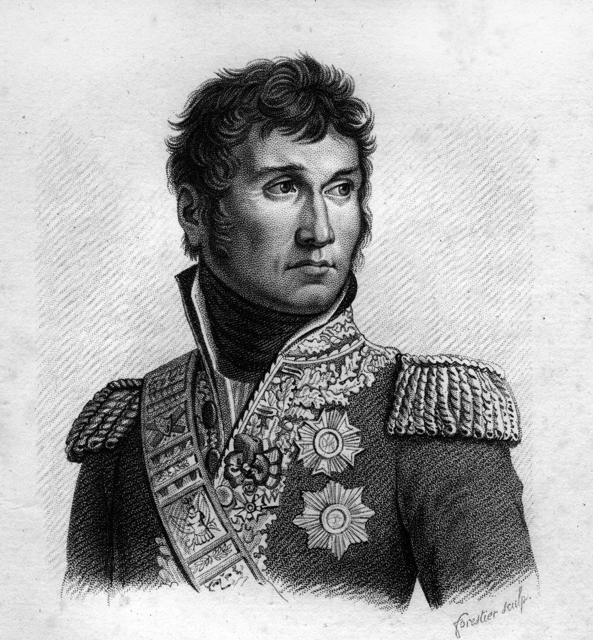 Jean Lannes (1769-1809), Duque de Montebello, Mariscal Francés. Retratos de los Generales Franceses. Grabado por Ambroise Tardieu en 1818. Colección Stella de Ambroise Tardieu