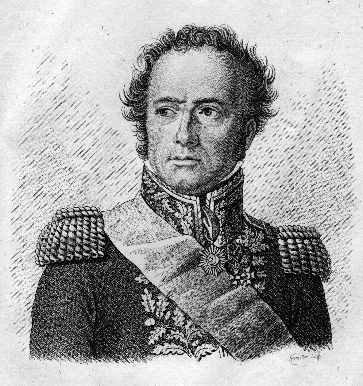 Maximilien Sébastien Foy. General y político francés (1775-1825) - en “Retratos de los generales franceses tras las victorias y conquistas de los franceses”. Grabado por Ambroise Tardieu en 1818. Colección Stella. de Ambroise Tardieu