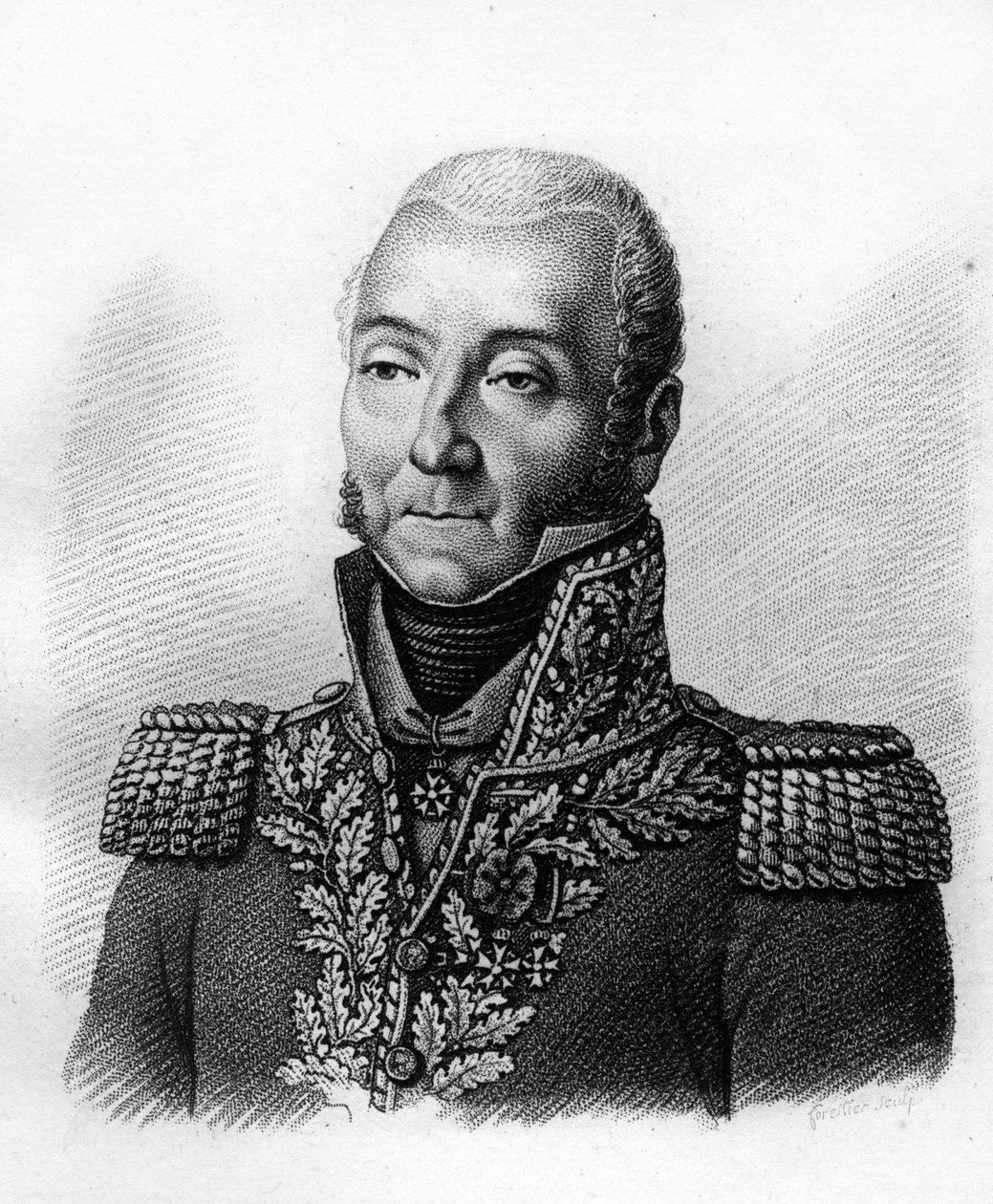 Retrato del General Jérôme Soules (1760-183). Retratos de los Generales Franceses. Grabado por Ambroise Tardieu en 1818. Colección Stella de Ambroise Tardieu