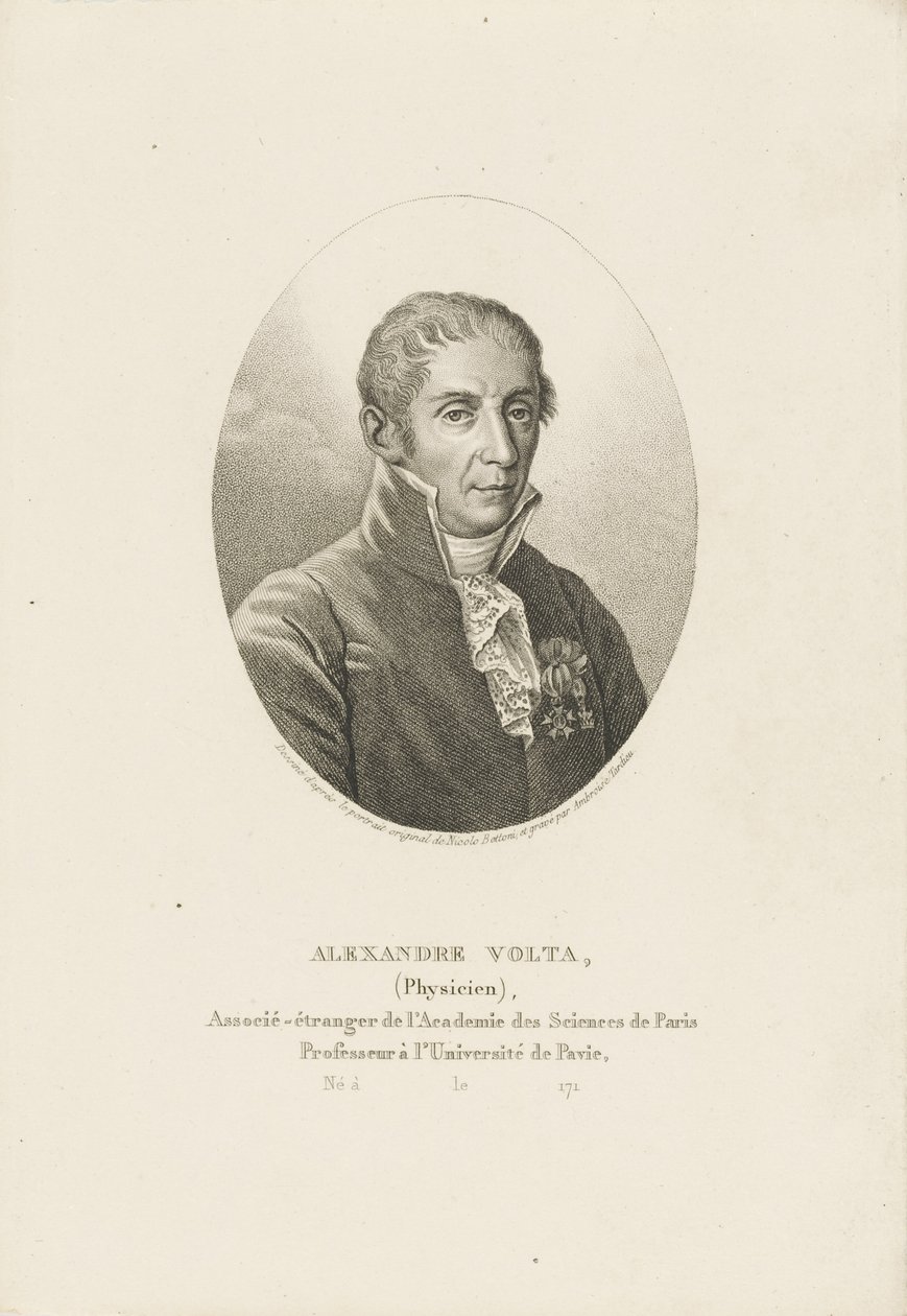 Retrato de Alessandro Volta 1745-1827, ca 1820 de Ambroise Tardieu