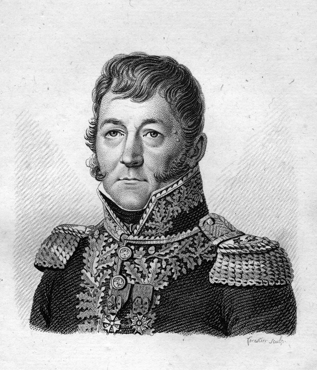 Retrato de Claude Prost (1764-1834), Barón del Imperio, general de brigada de artillería - en “Retratos de los generales franceses en las victorias y conquistas de los franceses”. Grabado por Ambroise Tardieu en 1818. Colección Stella. de Ambroise Tardieu