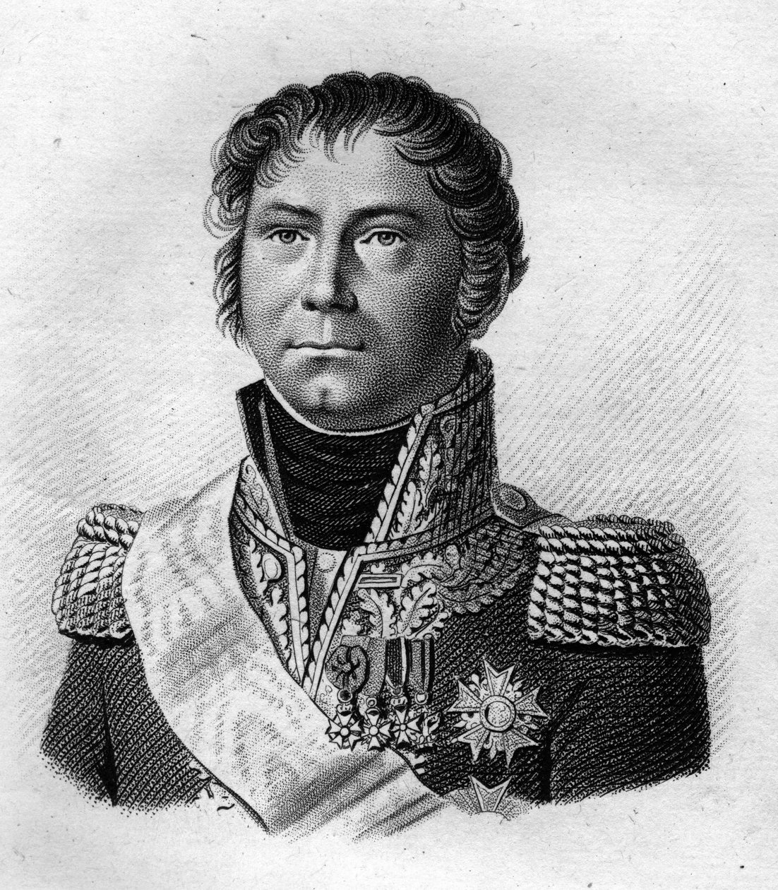 Retrato del General Becker que escoltó a Napoleón I en 1815 al lugar de su embarque hacia Santa Elena después de los 100 días - en "Portraits des Généraux Français" (grabado por Ambroise Tardieu en 1818, Colección Stella) de Ambroise Tardieu