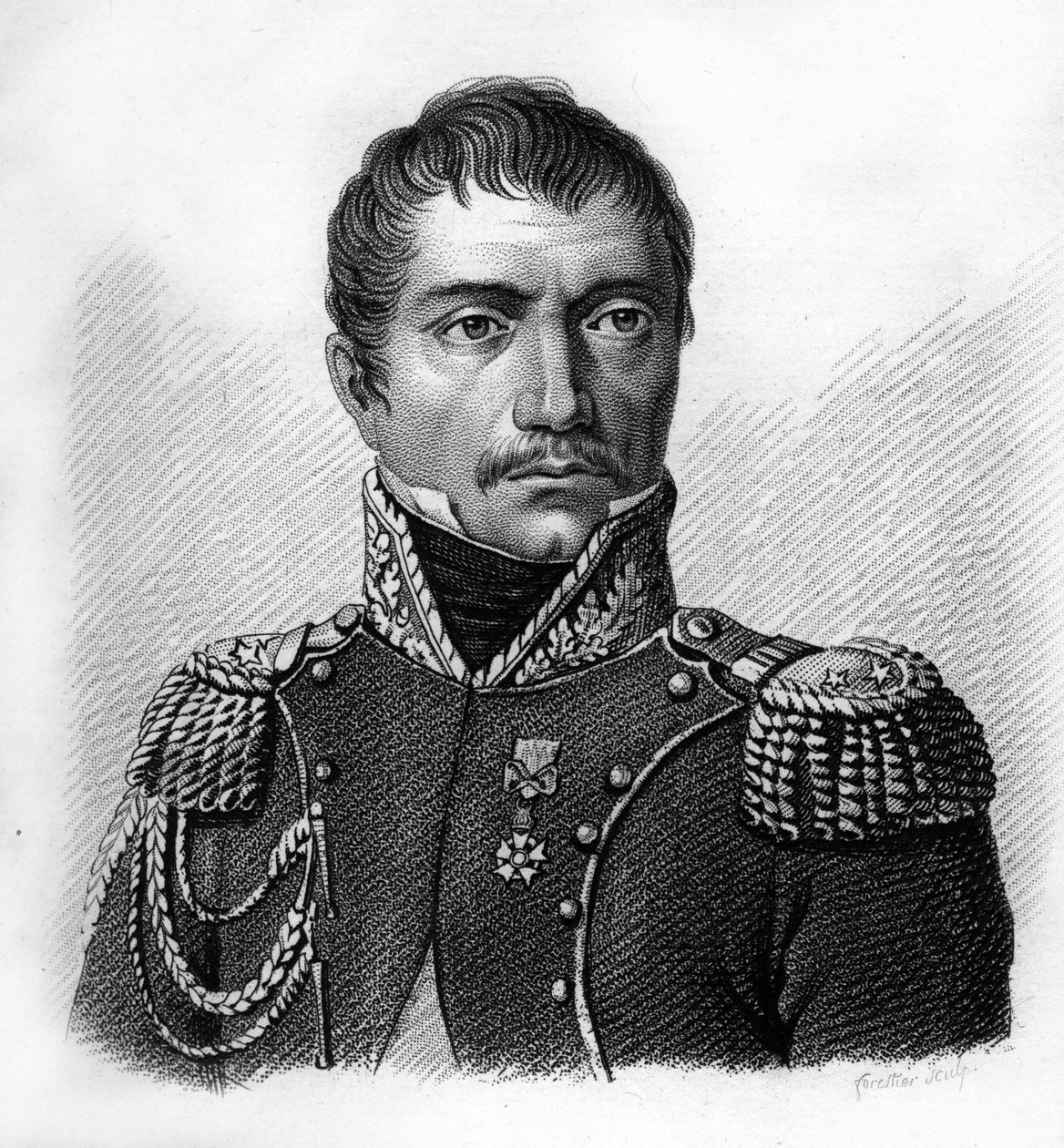 Retrato del General Philippe Auguste Eugène Merlin de DOUAI (1754-1838). Retratos de los Generales Franceses. Grabado por Ambroise Tardieu en 1818. Colección Stella de Ambroise Tardieu