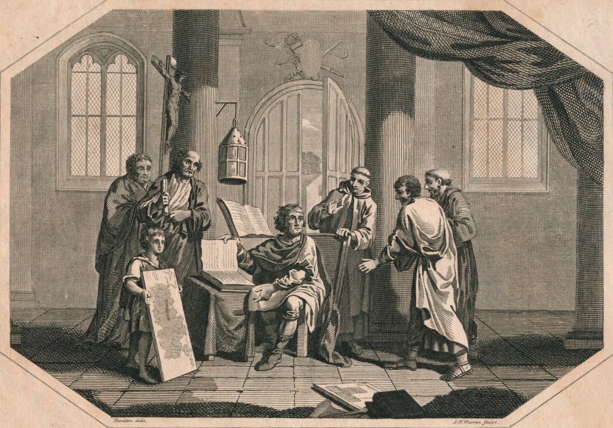 La división de Inglaterra en condados, cientos y tithings por Alfredo el Grande, 1808 de Ambrose William Warren