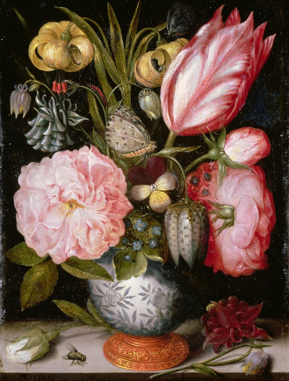 Naturaleza muerta de flores en un jarrón de porcelana de Ambrosius the Elder Bosschaert