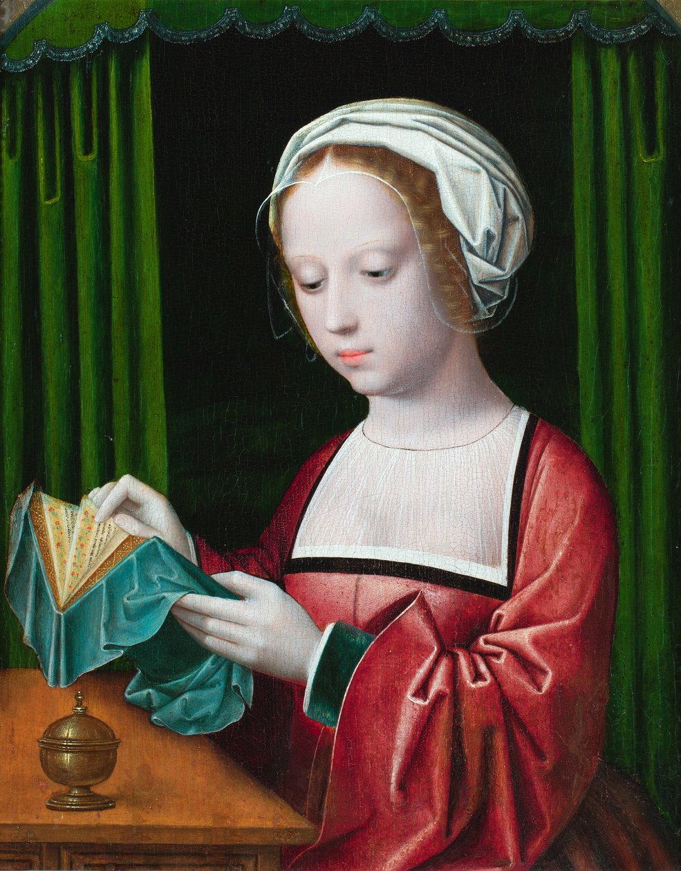 La lectura de la Magdalena (óleo sobre tabla) de Ambrosius (follower of) Benson