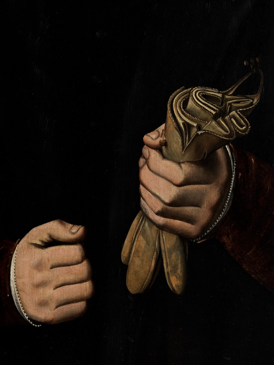 Detalle del Retrato de Otho Stochoven (óleo sobre tabla) de Ambrosius Benson
