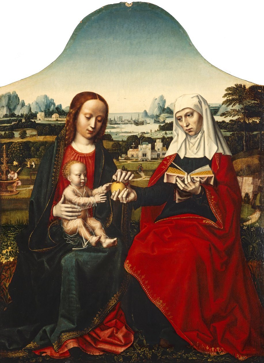 Holandés: La Virgen y el Niño con Santa Ana de Ambrosius Benson