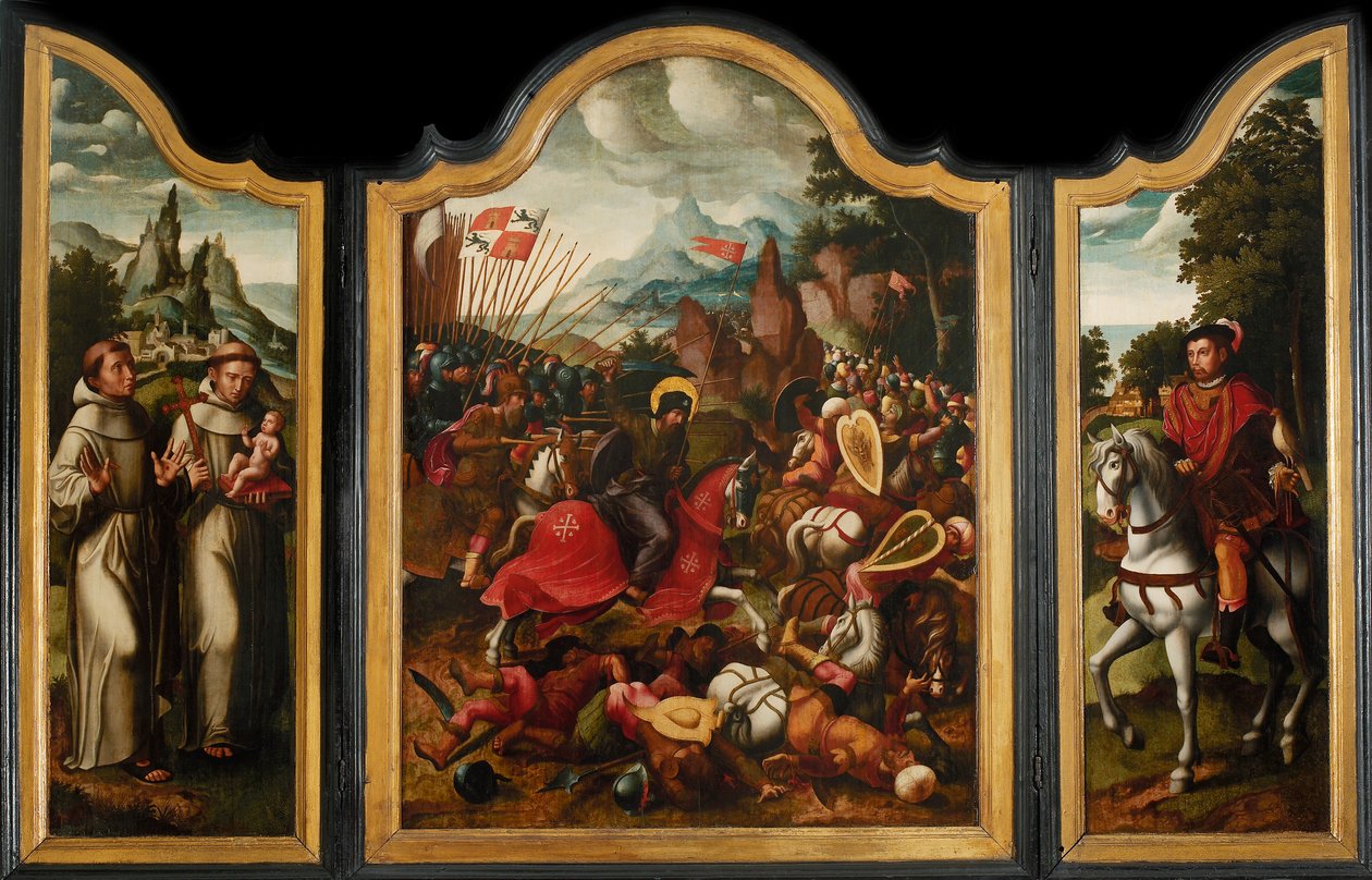 La Batalla de Clavijo, ca. 1525-1550 de Ambrosius Benson