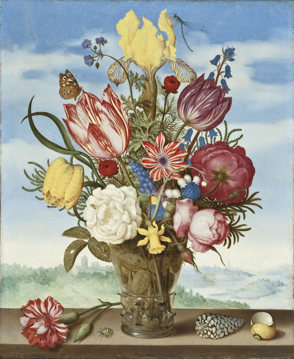 Ramo de flores en un alféizar de Ambrosius the Elder Bosschaert