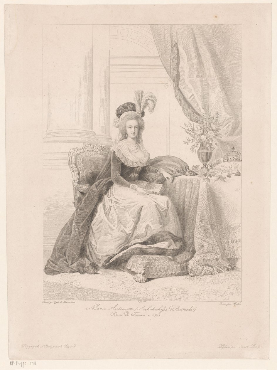 Retrato de María Antonieta, Reina de Francia de Amédée Félix Barthélemy Geille