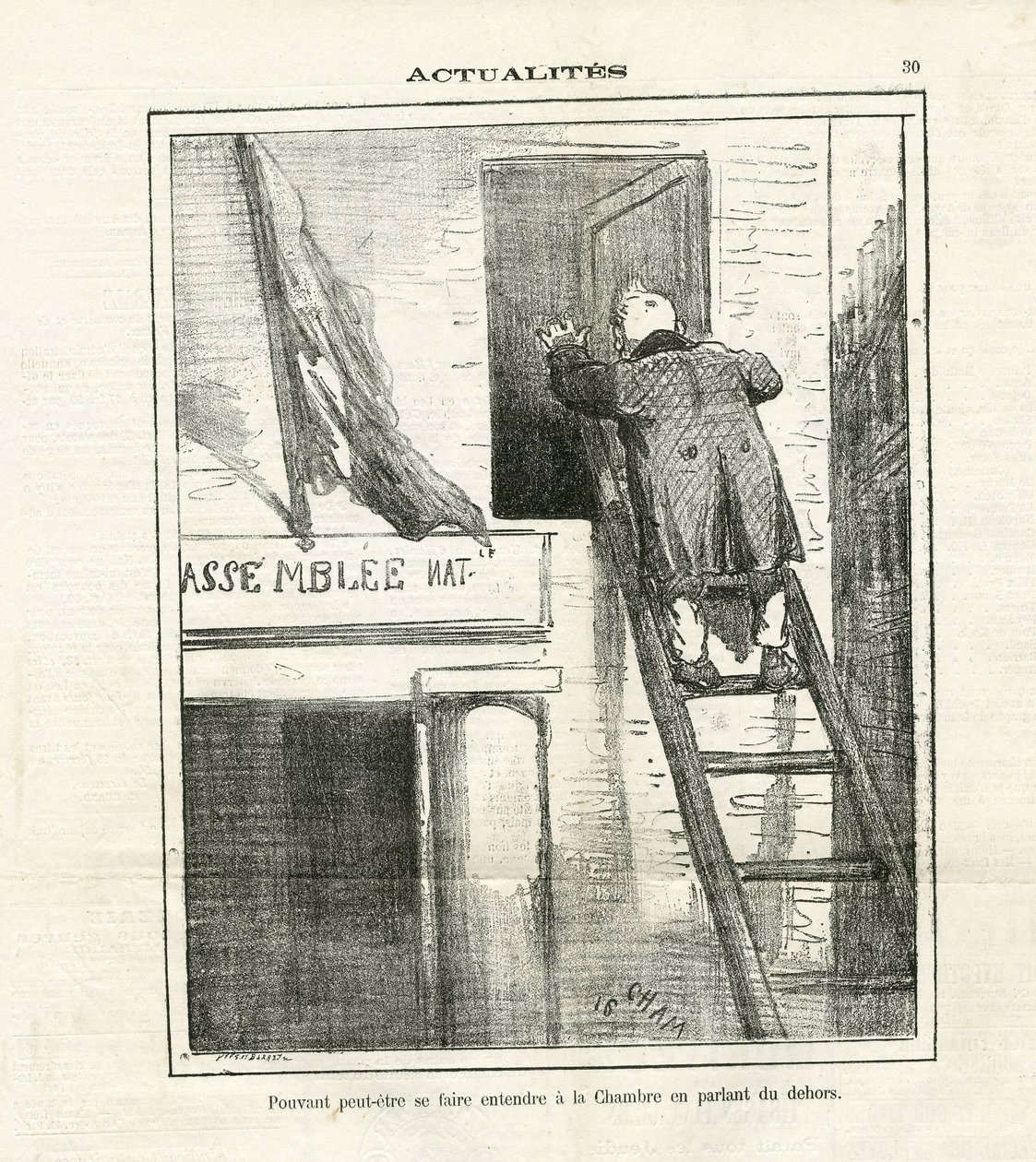Ilustración de Cham (1819-1879) en Le Charivari de Amédée de Noé