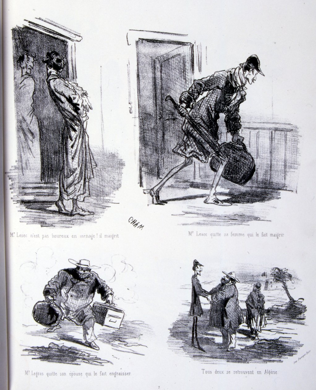 Ilustración para El arte de engordar y adelgazar de Amédée de Noé