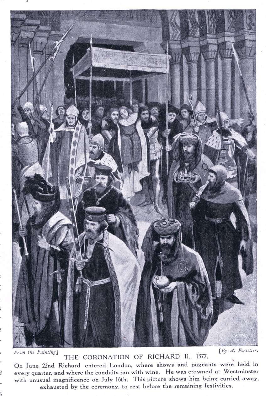 Coronación de Ricardo II AD1377, años 1920 de Amedee Forestier