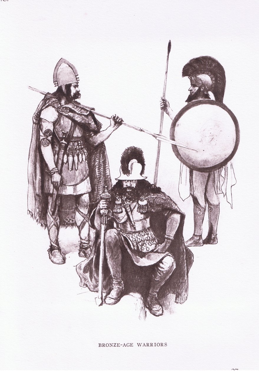 Guerreros de la Edad de Bronce, ilustración de 