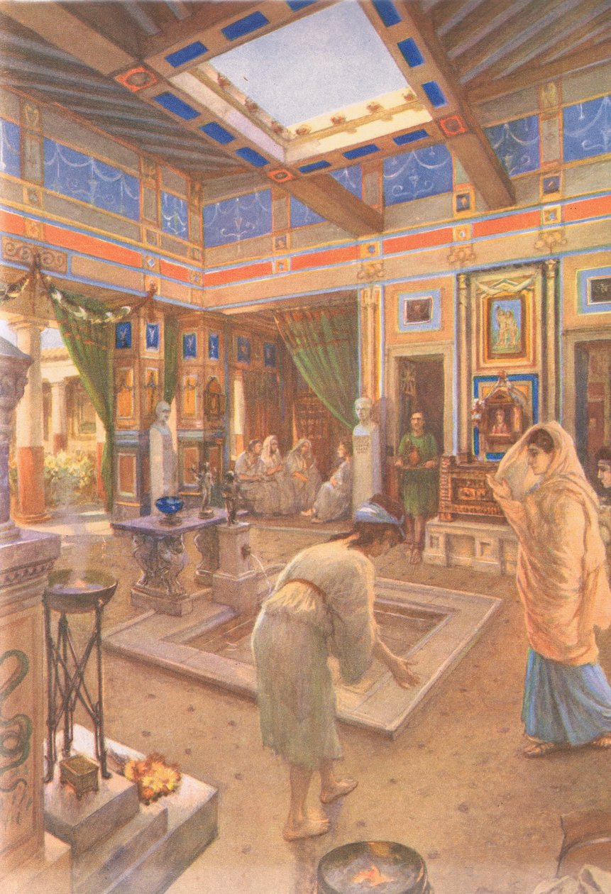 Vida Doméstica en Roma, de los carteles escolares de MacMillan, c.1950-60s de Amedee Forestier
