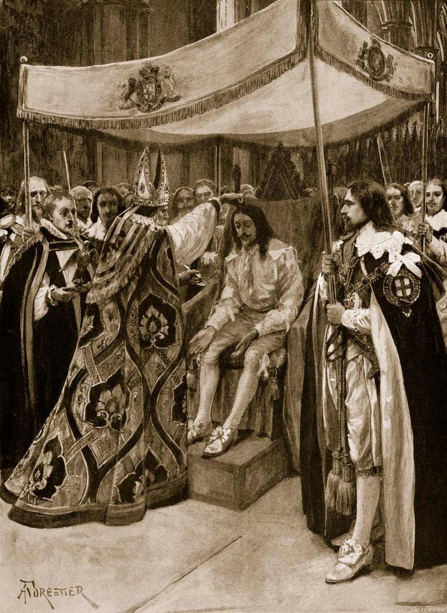 La unción de Carlos I por George Abbot, Arzobispo de Canterbury, en la Abadía de Westminster, el Día de la Candelaria, 1626, de 