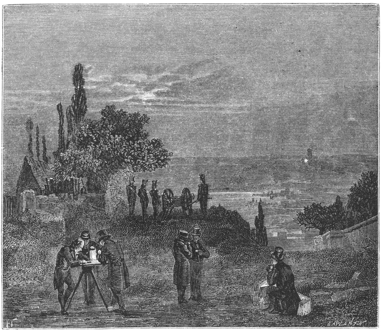 Experimento para calcular la velocidad del sonido en el aire, París, 1822 1873 de Amedee Guillemin