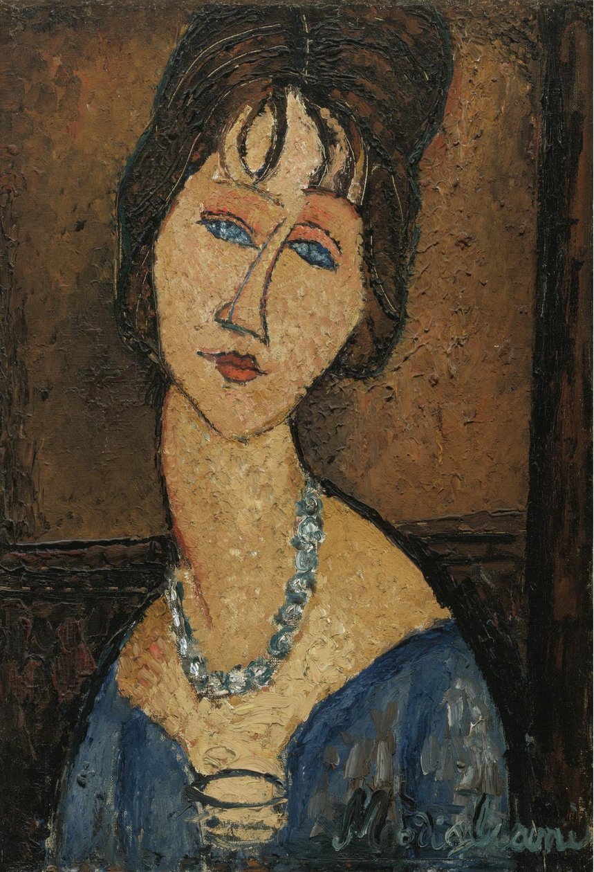 Retrato de Jeanne Hébuterne con collar de Amedeo Modigliani