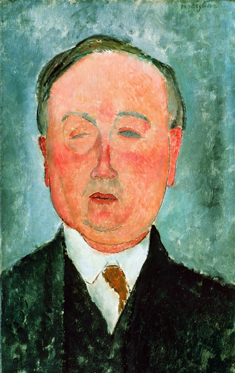 El Hombre con el Monóculo, dicho ser Bidou, c.1918-19 de Amedeo Modigliani