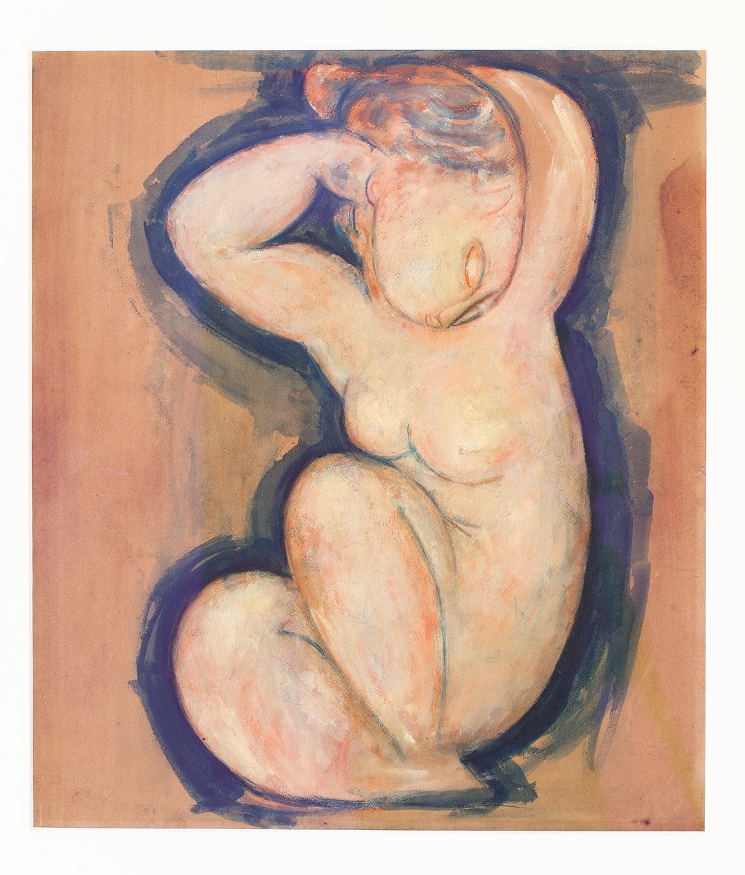Cariátide, hacia 1914 (óleo sobre cartón) de Amedeo Modigliani