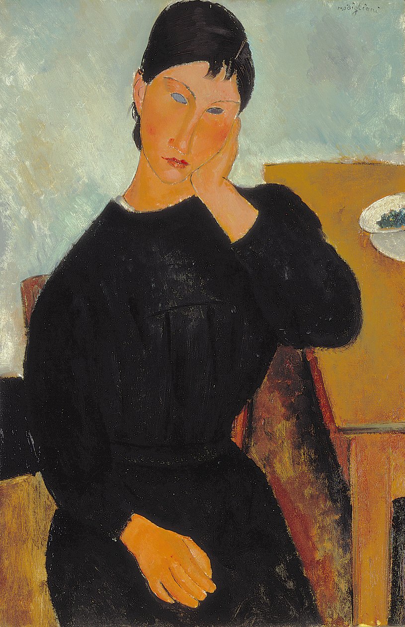 Elvira descansando en una mesa de Amedeo Modigliani