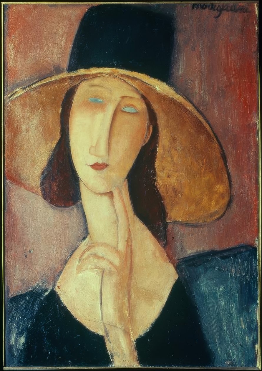 Mujer con gran sombrero de Amedeo Modigliani