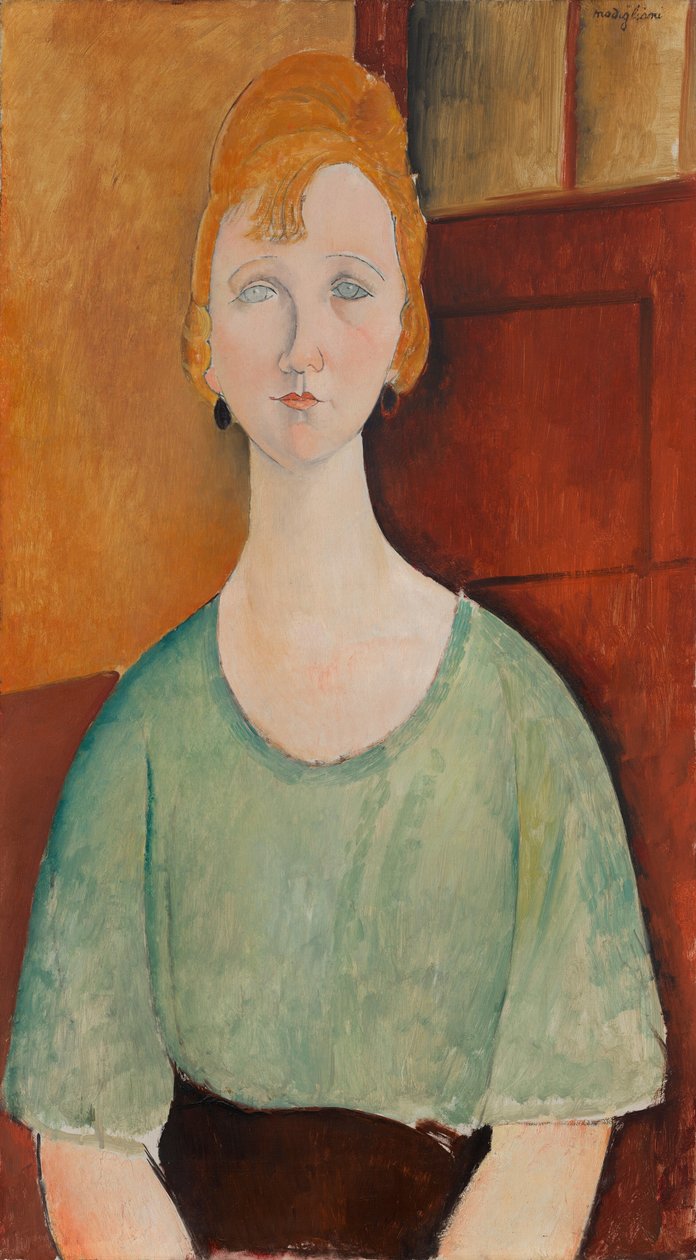 Chica con blusa verde de Amedeo Modigliani