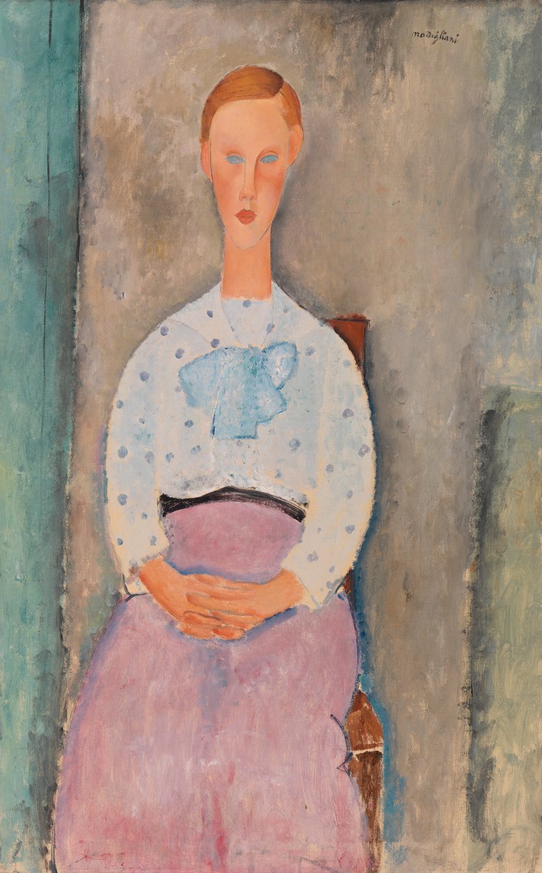 Chica con blusa de lunares de Amedeo Modigliani