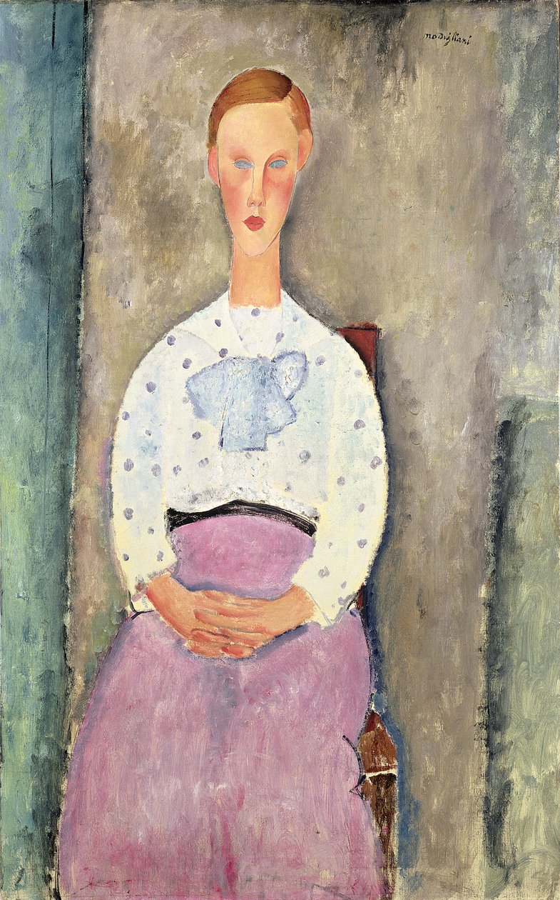 Niña con blusa de lunares de Amedeo Modigliani