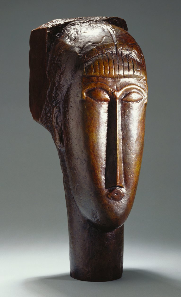 Cabeza de una mujer con flequillo de Amedeo Modigliani
