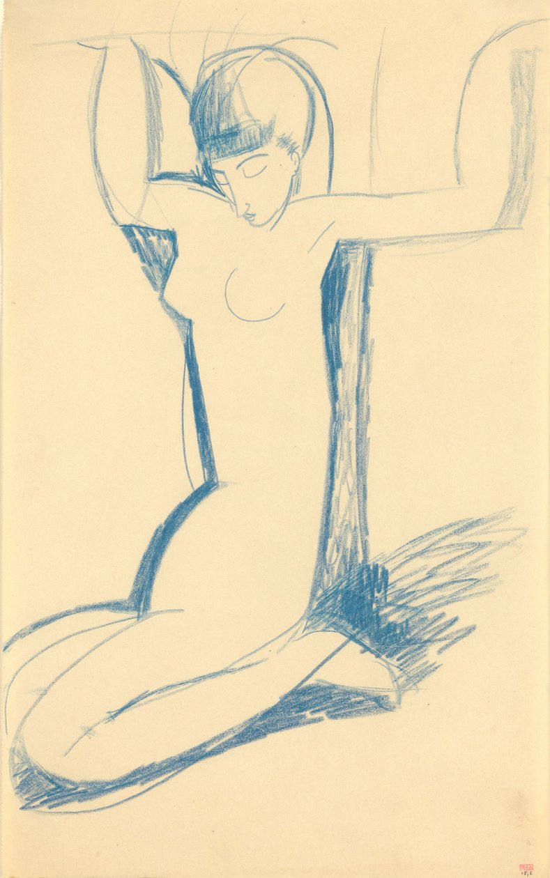 Cariatide azul arrodillada (Anna Akhmatova) de Amedeo Modigliani
