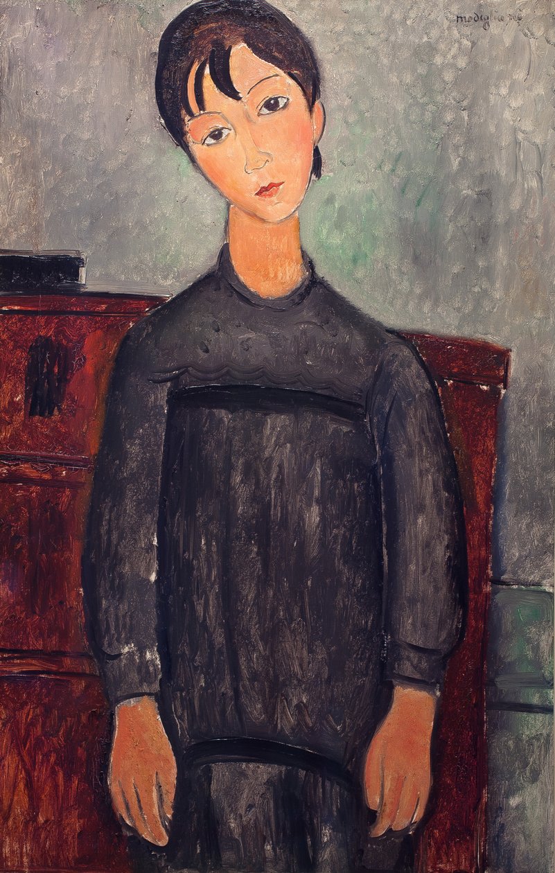 Niña con delantal negro de Amedeo Modigliani