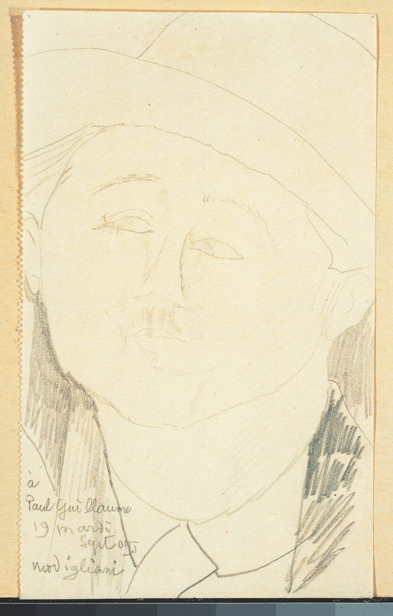 Retrato de Paul Guillaume, c.1916 (lápiz sobre papel) de Amedeo Modigliani