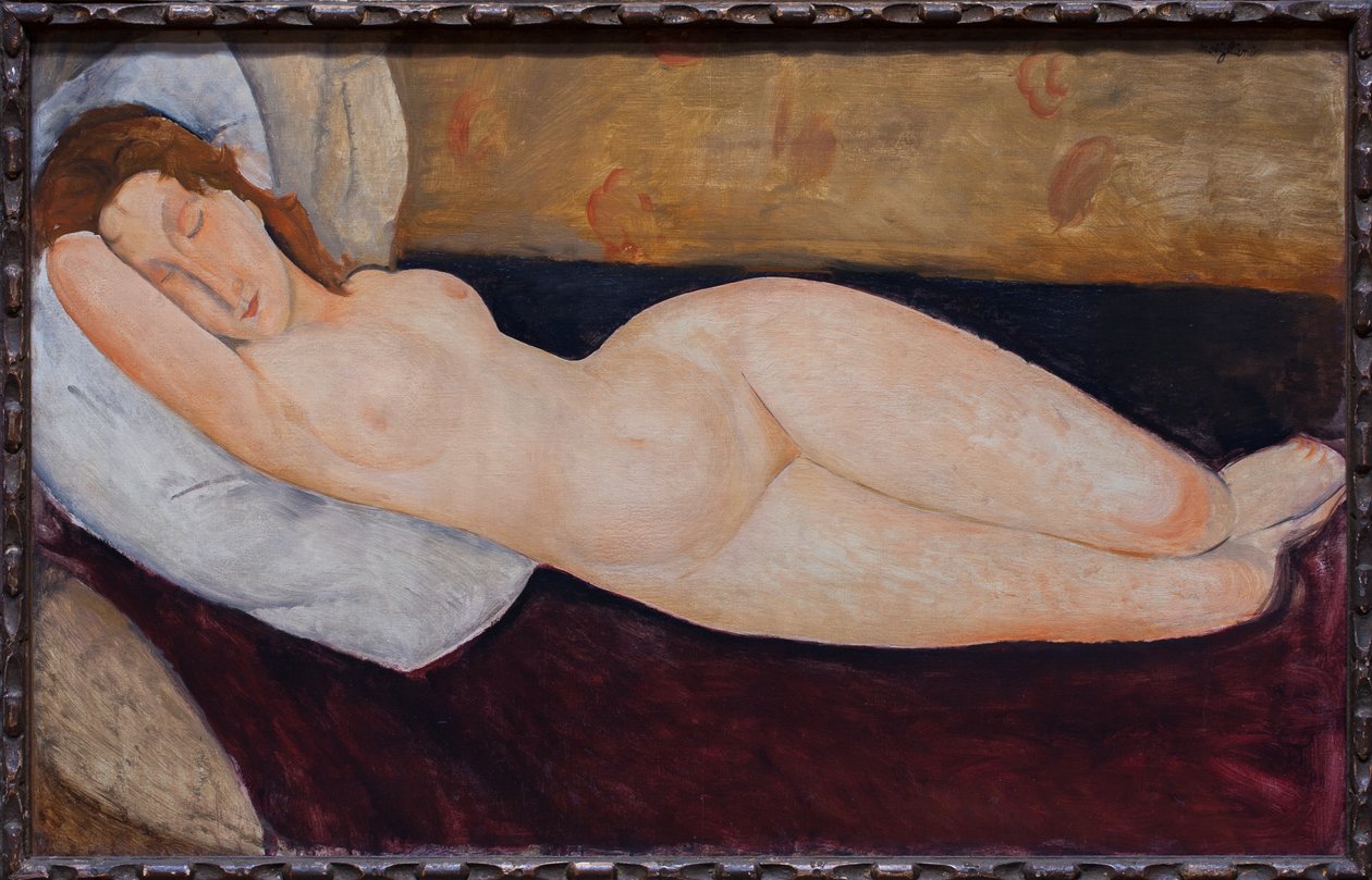 Desnudo recostado, brazo derecho doblado bajo el brazo de Amedeo Modigliani