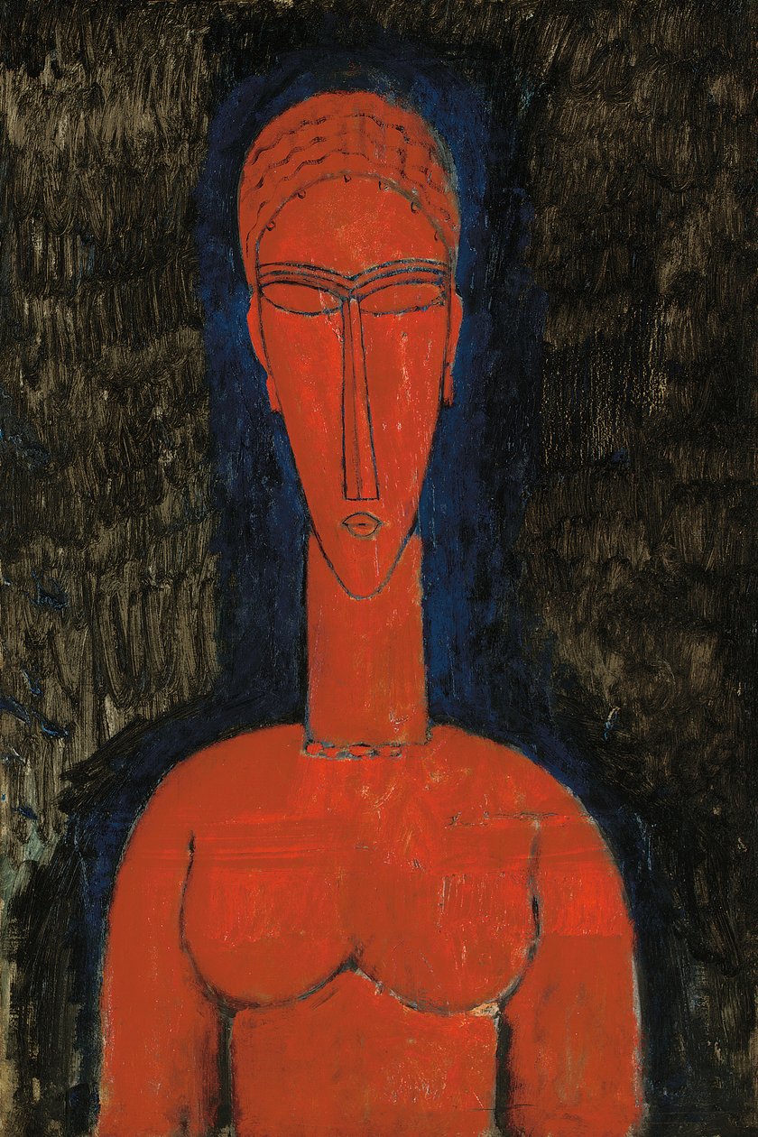 Busto rojo, cariátide, 1913 de Amedeo Modigliani