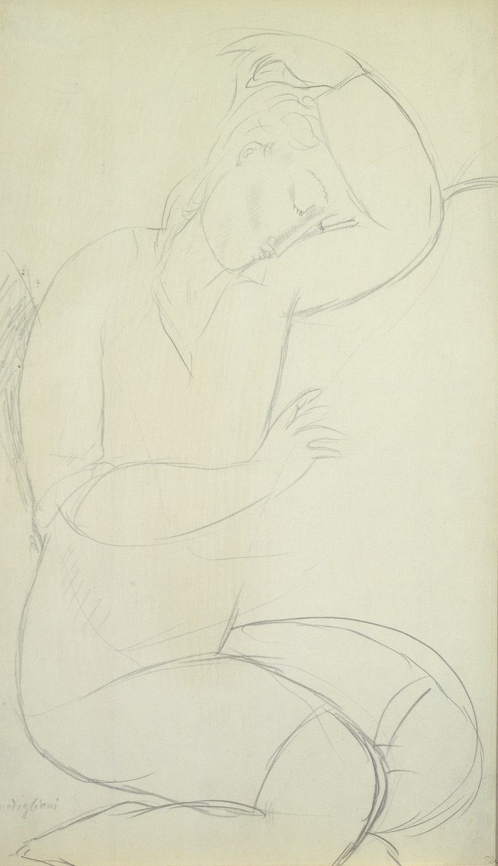 Mujer dormida (lápiz sobre papel) de Amedeo Modigliani