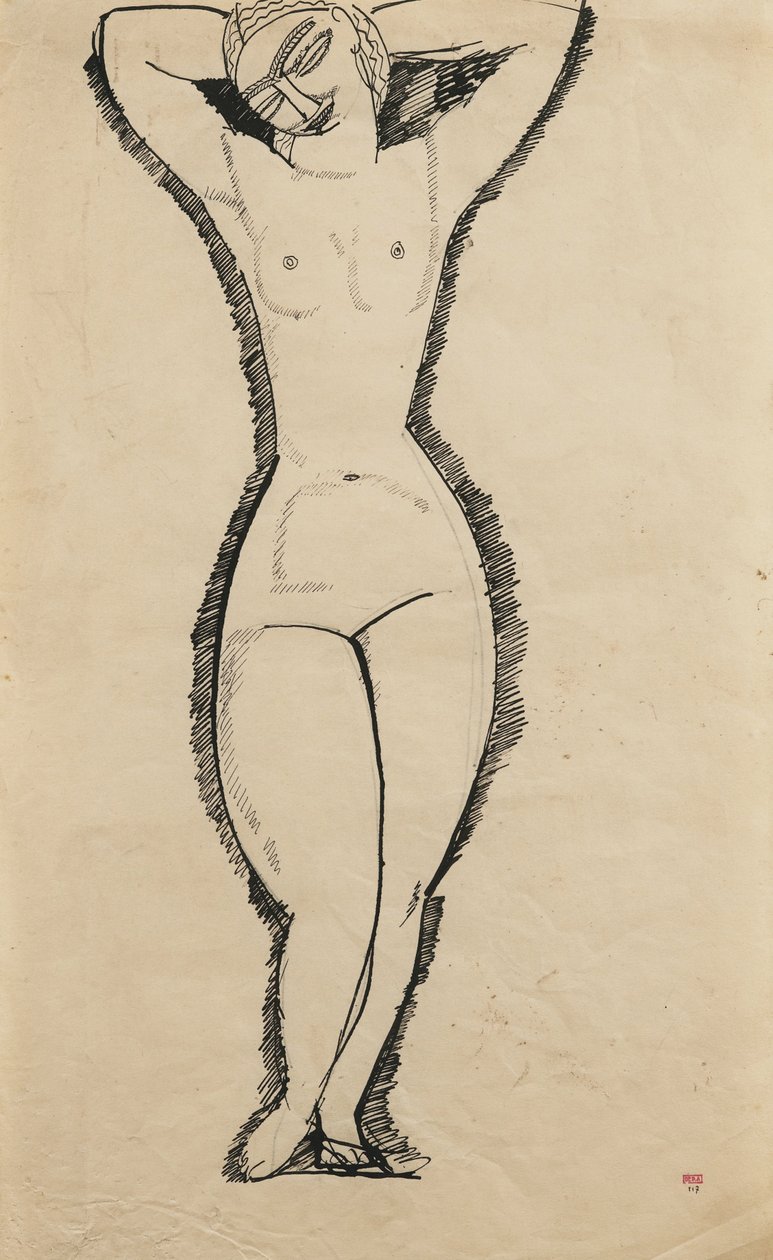 Desnudo de pie con brazos levantados (Anna Akhmatova) de Amedeo Modigliani