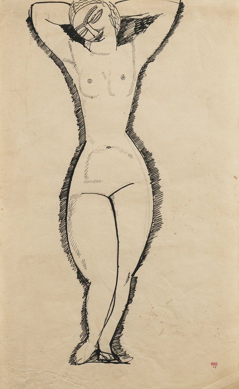 Desnudo de Pie con Brazos Levantados, 1911 de Amedeo Modigliani