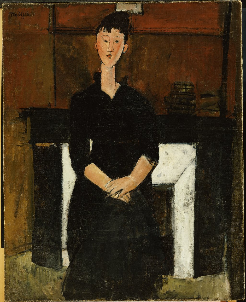 Mujer sentada junto a una chimenea, 1915 de Amedeo Modigliani