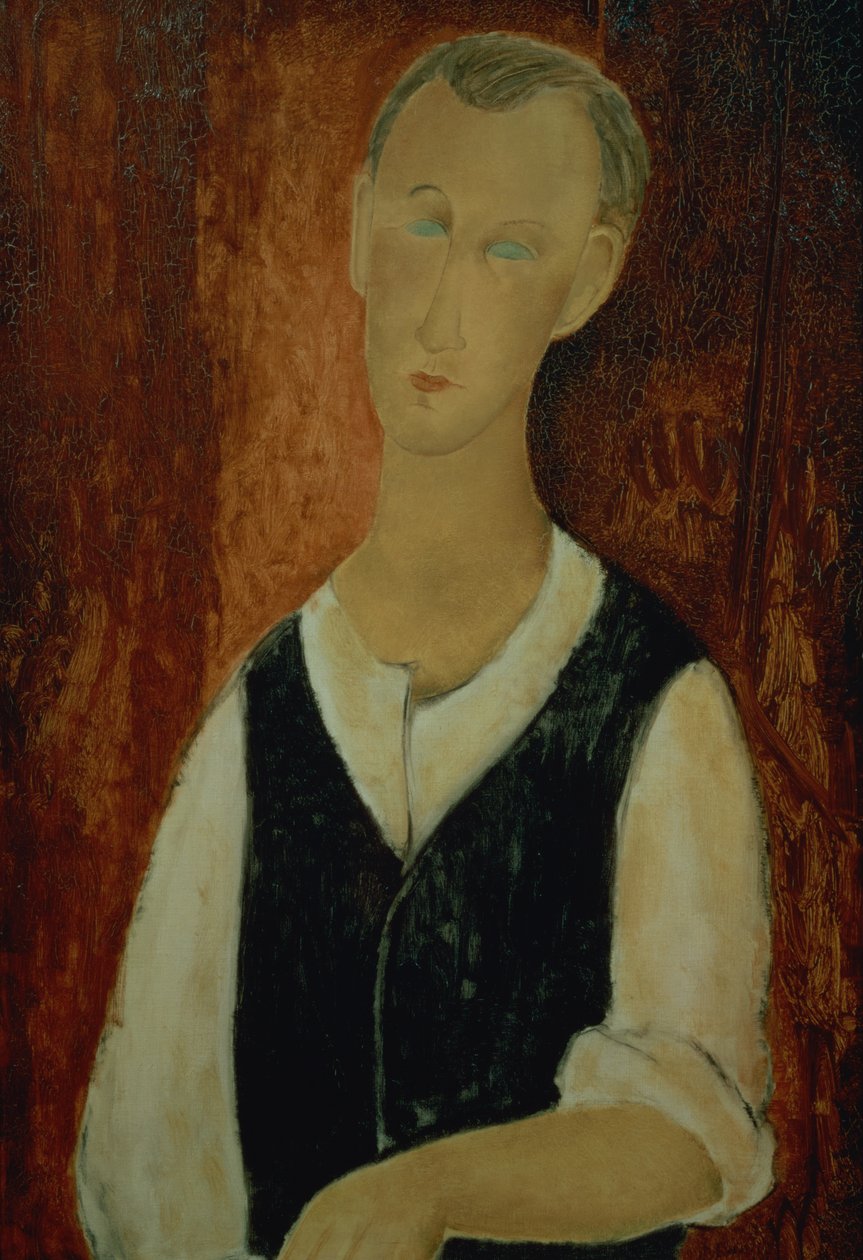 Joven con chaleco negro, 1912 de Amedeo Modigliani