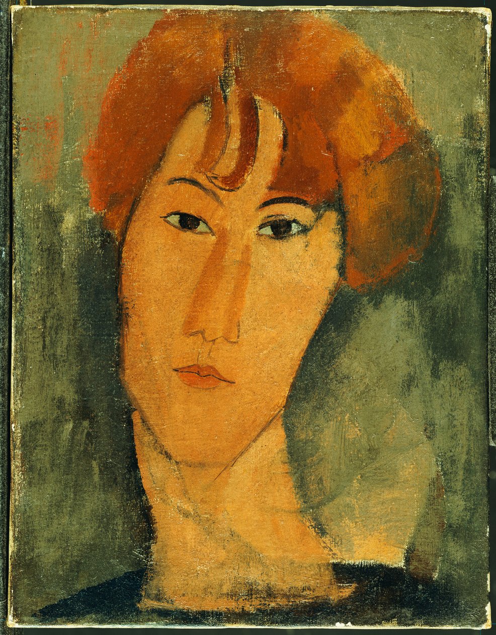 Joven con cabello rojo y collar de Amedeo Modigliani