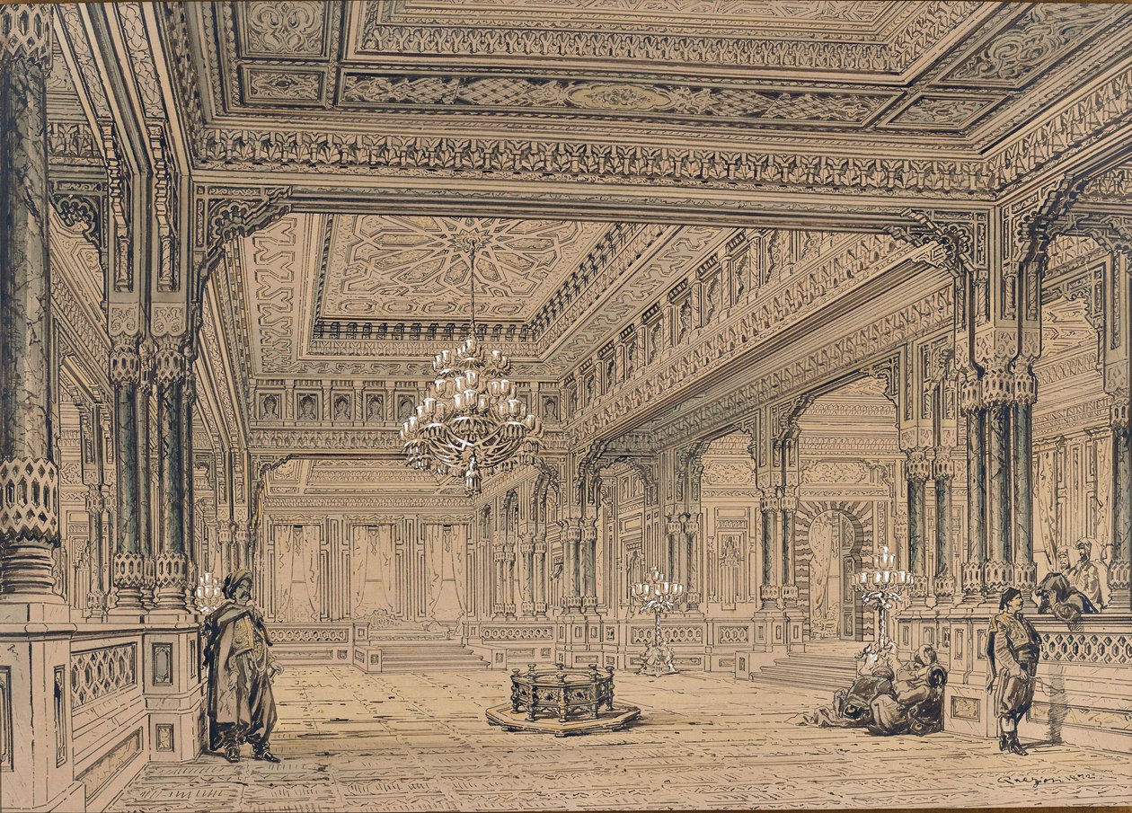 Interior del Palacio Ciragan en Estambul de Amedeo Preziosi