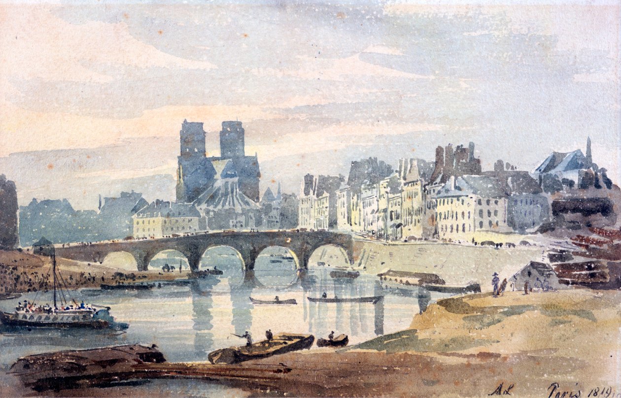 Notre-Dame de París desde la Île Saint-Louis, 1819 de Amelia Long