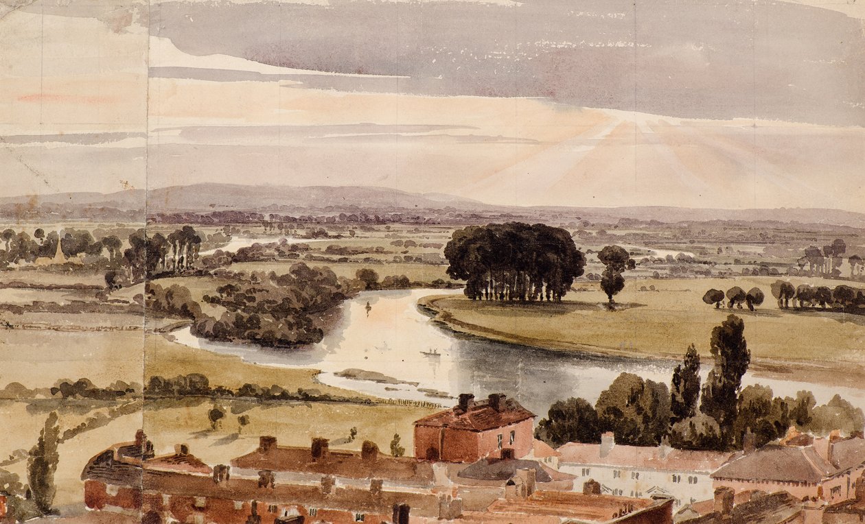 Vista panorámica del paisaje, c.1804 de Amelia Long