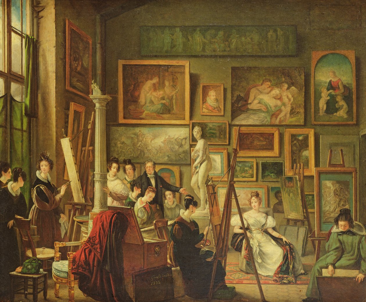 El estudio del artista, 1833 de Amelie Legrand de Saint Aubin