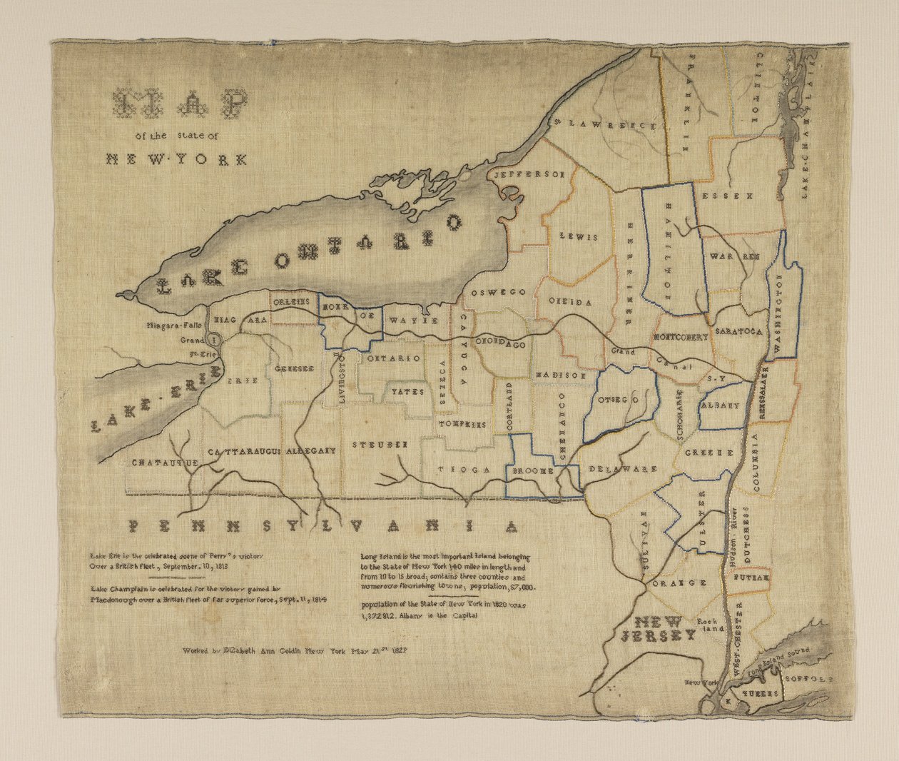 Mapa del estado de Nueva York de American Elizabeth Ann Goldin