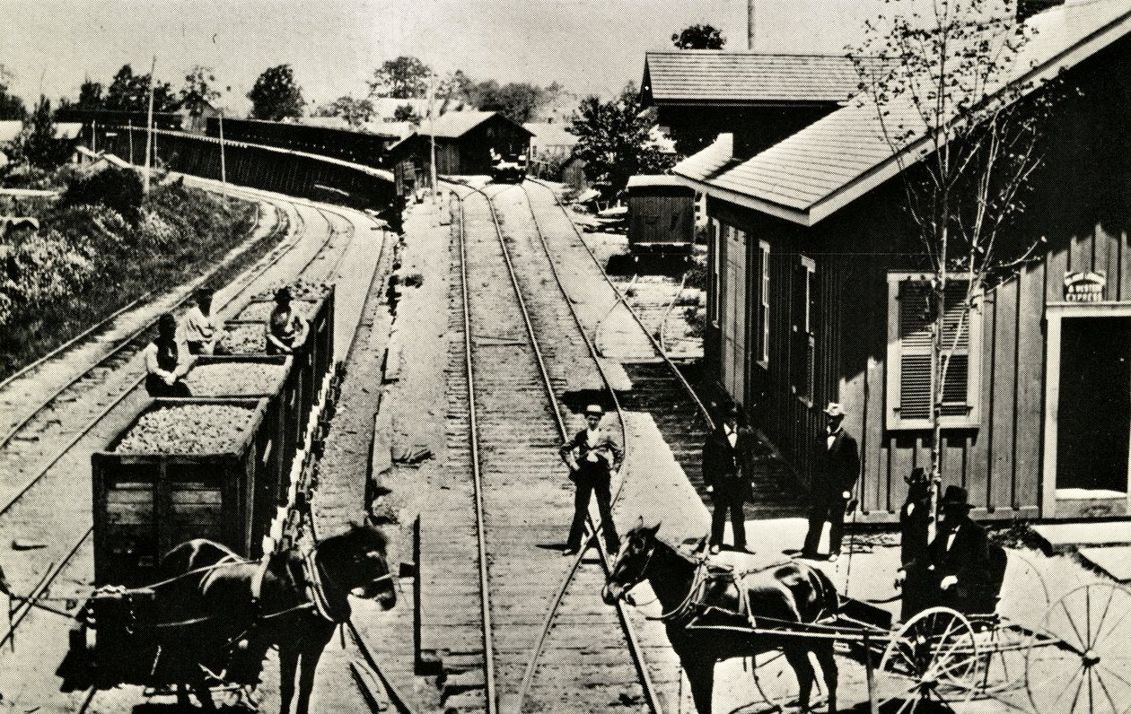 Depósito y vías, Waymart, Pensilvania, 1895 de American Photographer