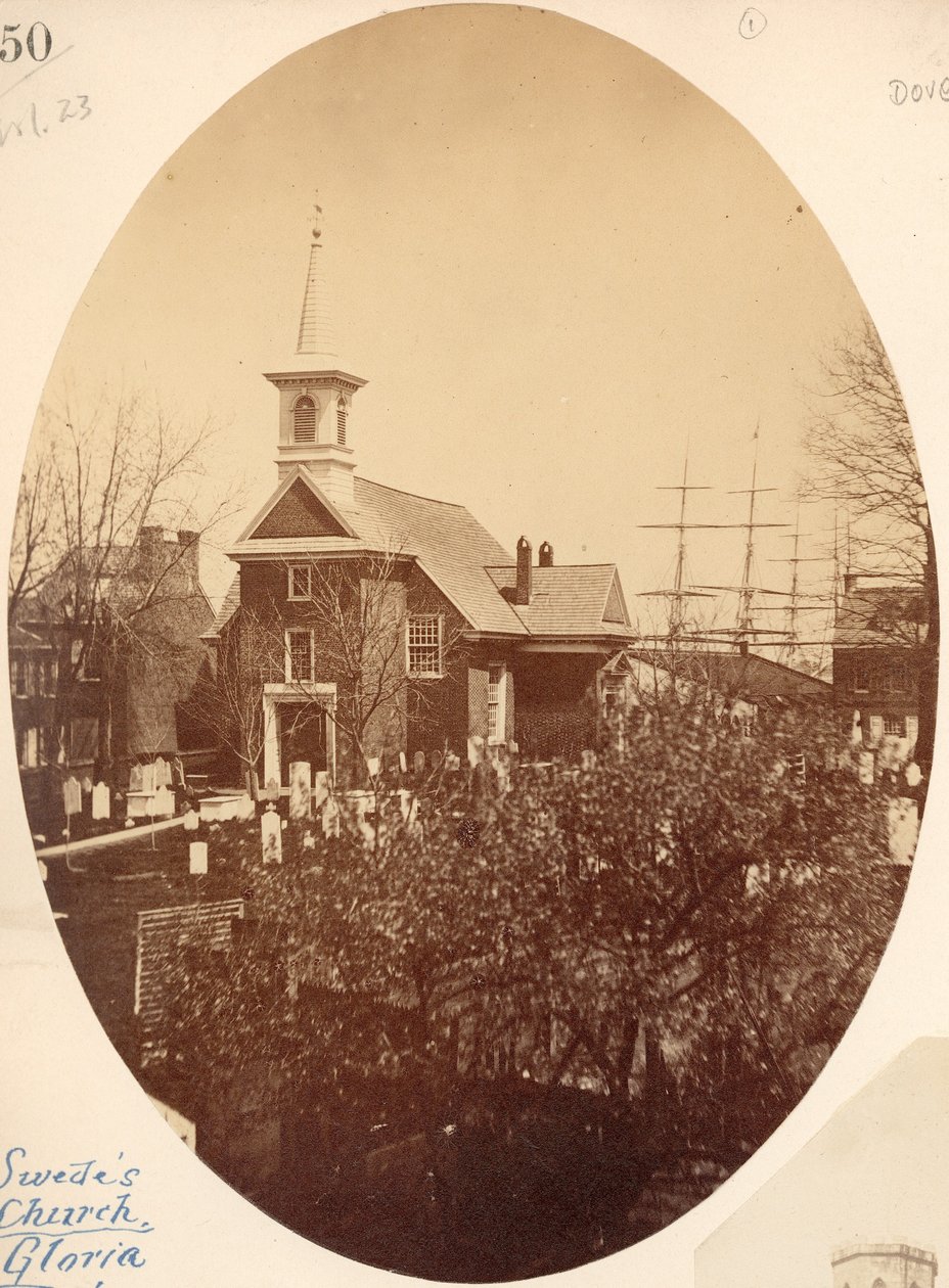 Iglesia Gloria Dei (Old Swedes), Swanson Street cerca de Christian, Filadelfia, PA, 1854 de American Photographer